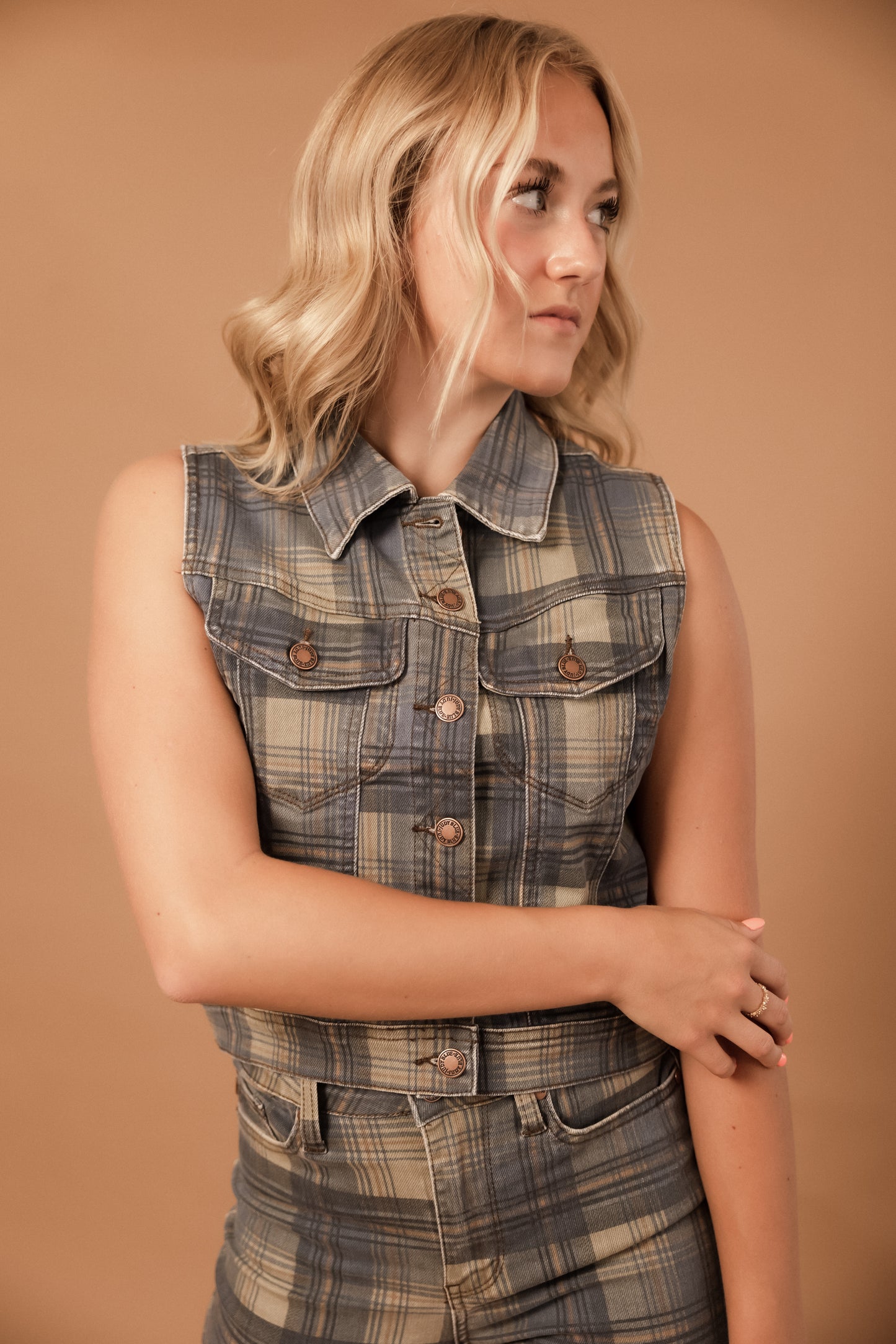BLUEPRINT DENMIN VEST — JUDY BLUE