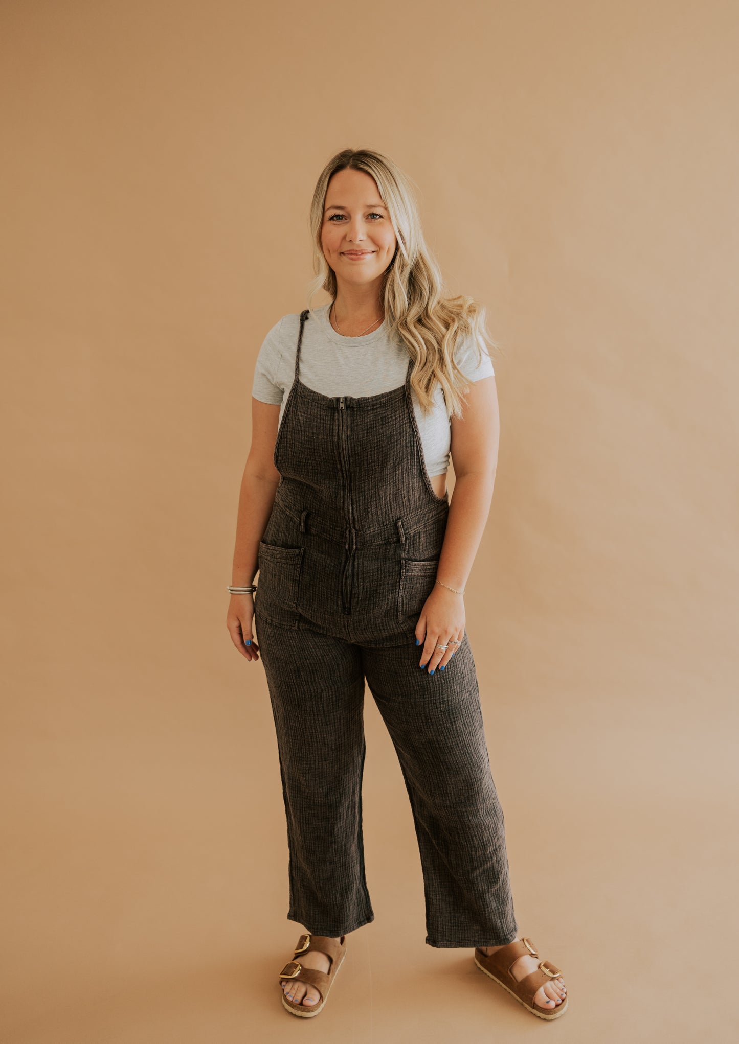 CHARCOAL TEXTURED ROMPER