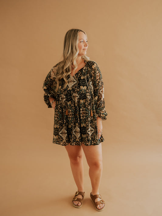 EBONY FLORAL MINI DRESS - FINAL SALE
