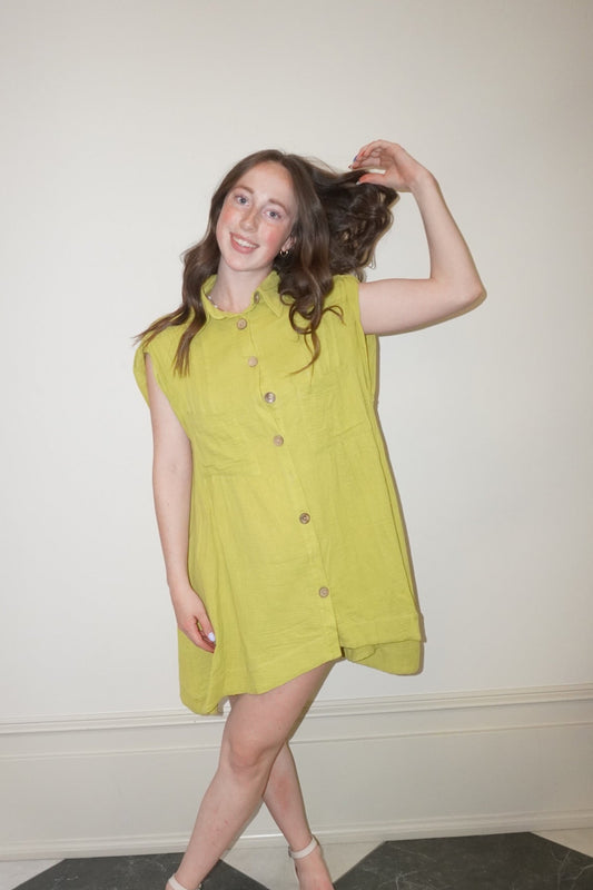 THE WRENLY - MINI DRESS (PISTACHIO)