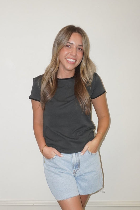TONE ON TONE - TEE (CHARCOAL)