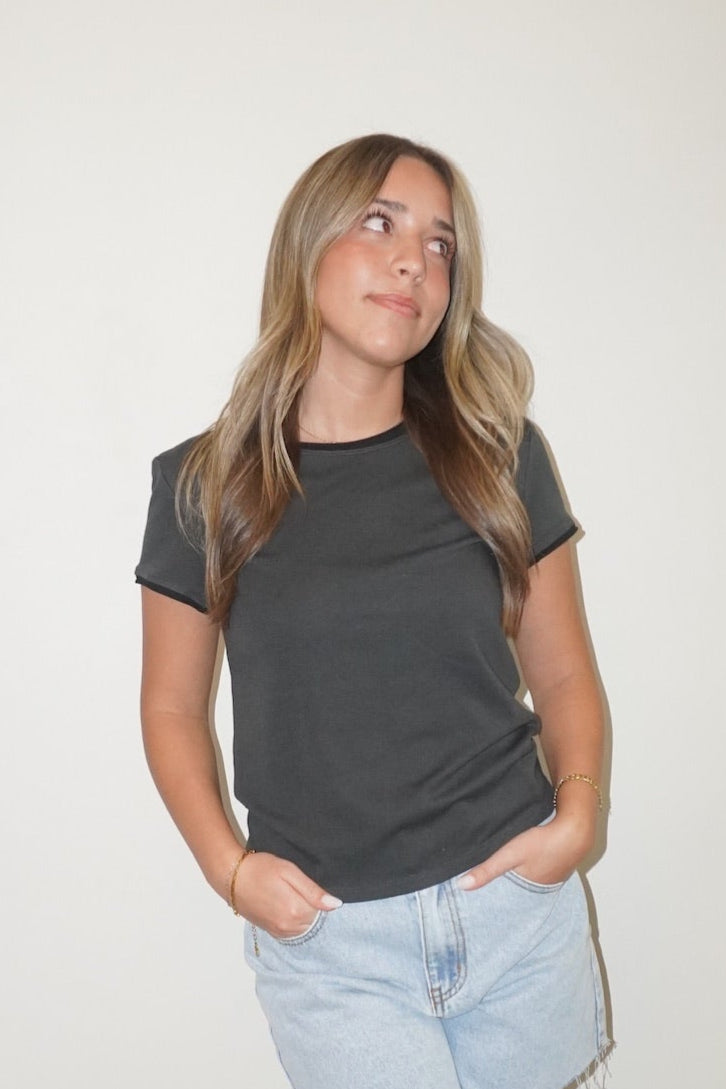 TONE ON TONE - TEE (CHARCOAL)