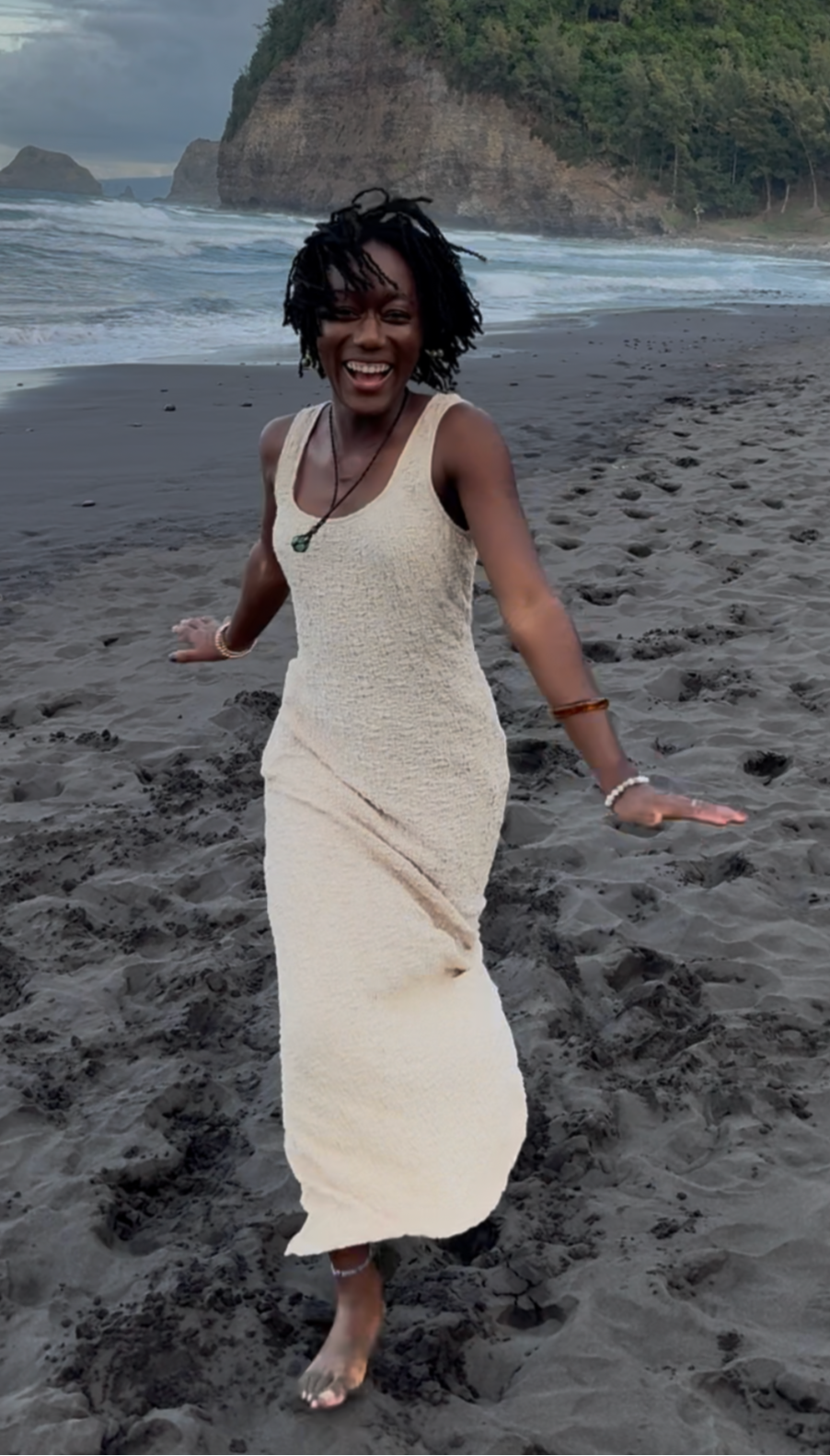 YOU HAD ME AT ALOHA (DREAMY CREAM) - MIDI DRESS