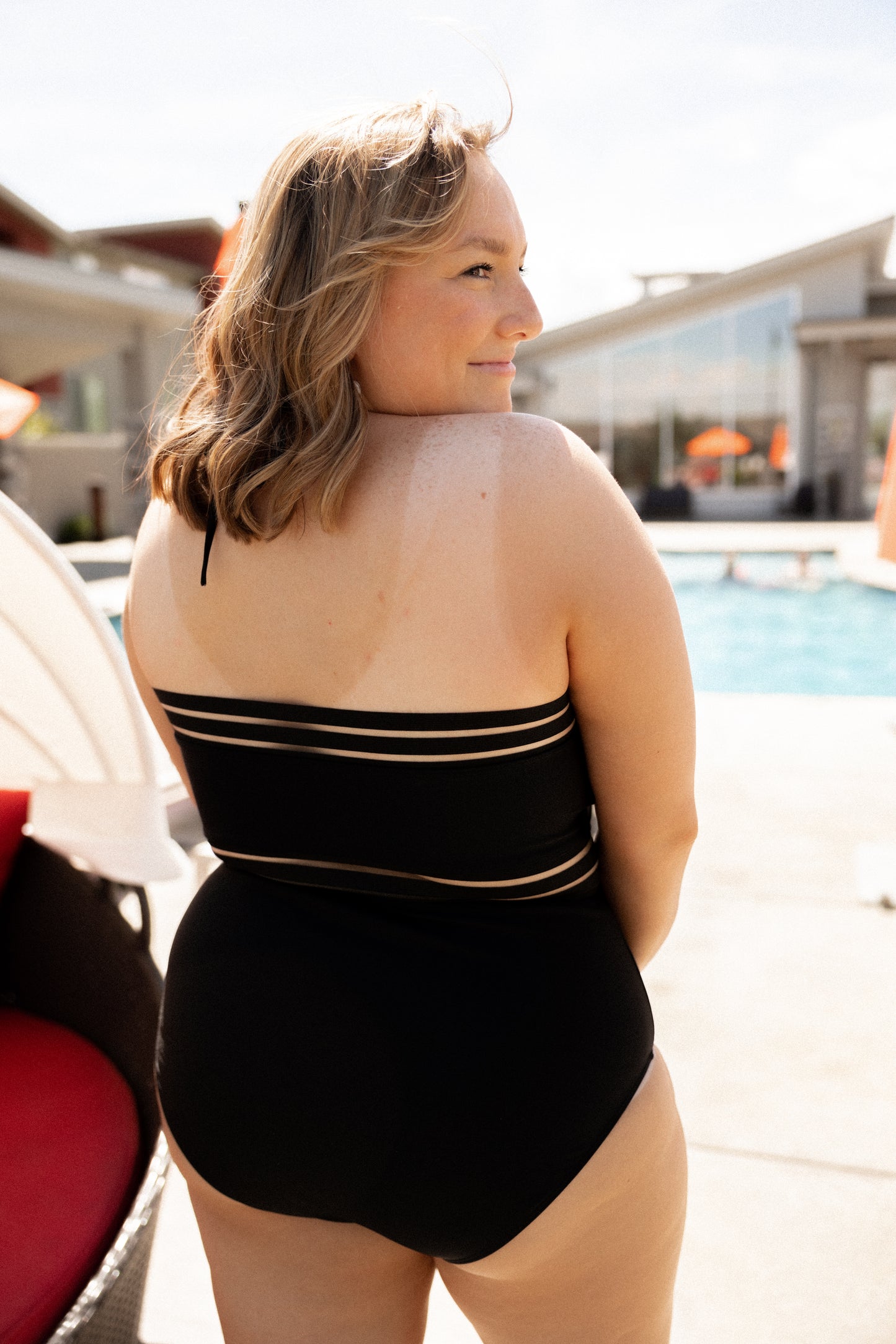 BEACH PLS BLACK MESH ONE PIECE - FINAL SALE