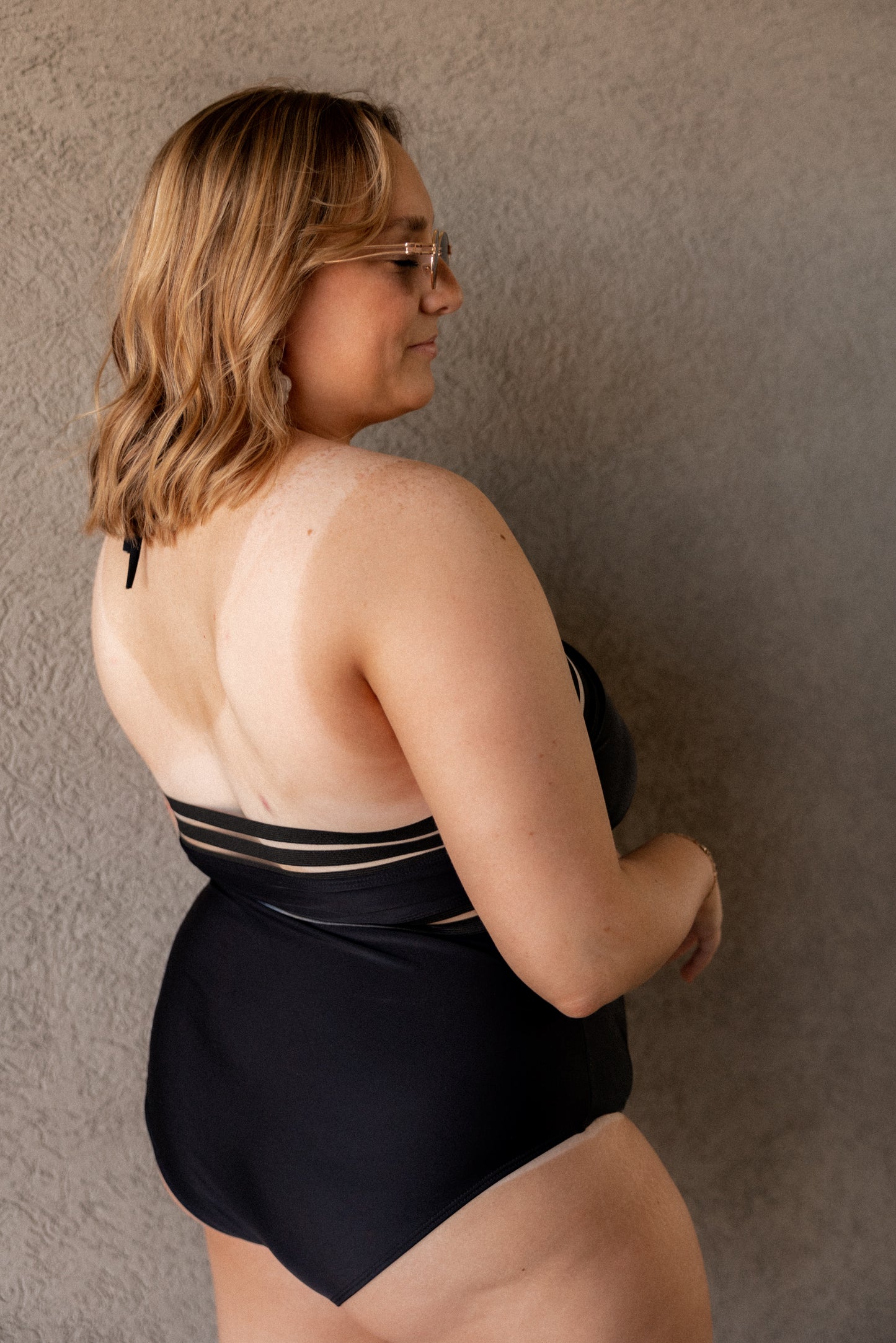 BEACH PLS BLACK MESH ONE PIECE - FINAL SALE