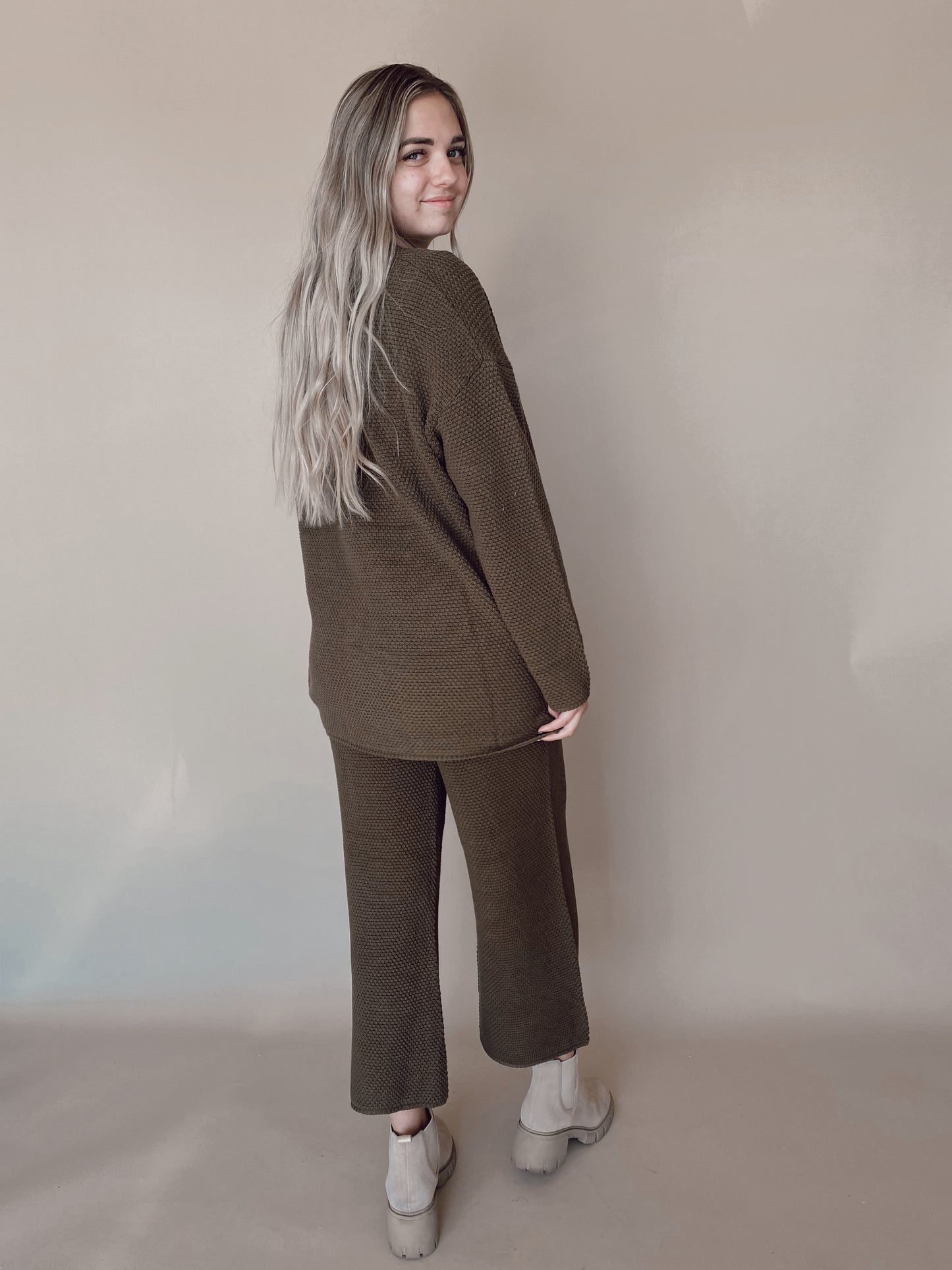 PALMER SWEATER SET - URBAN OLIVE - BOTTOMS