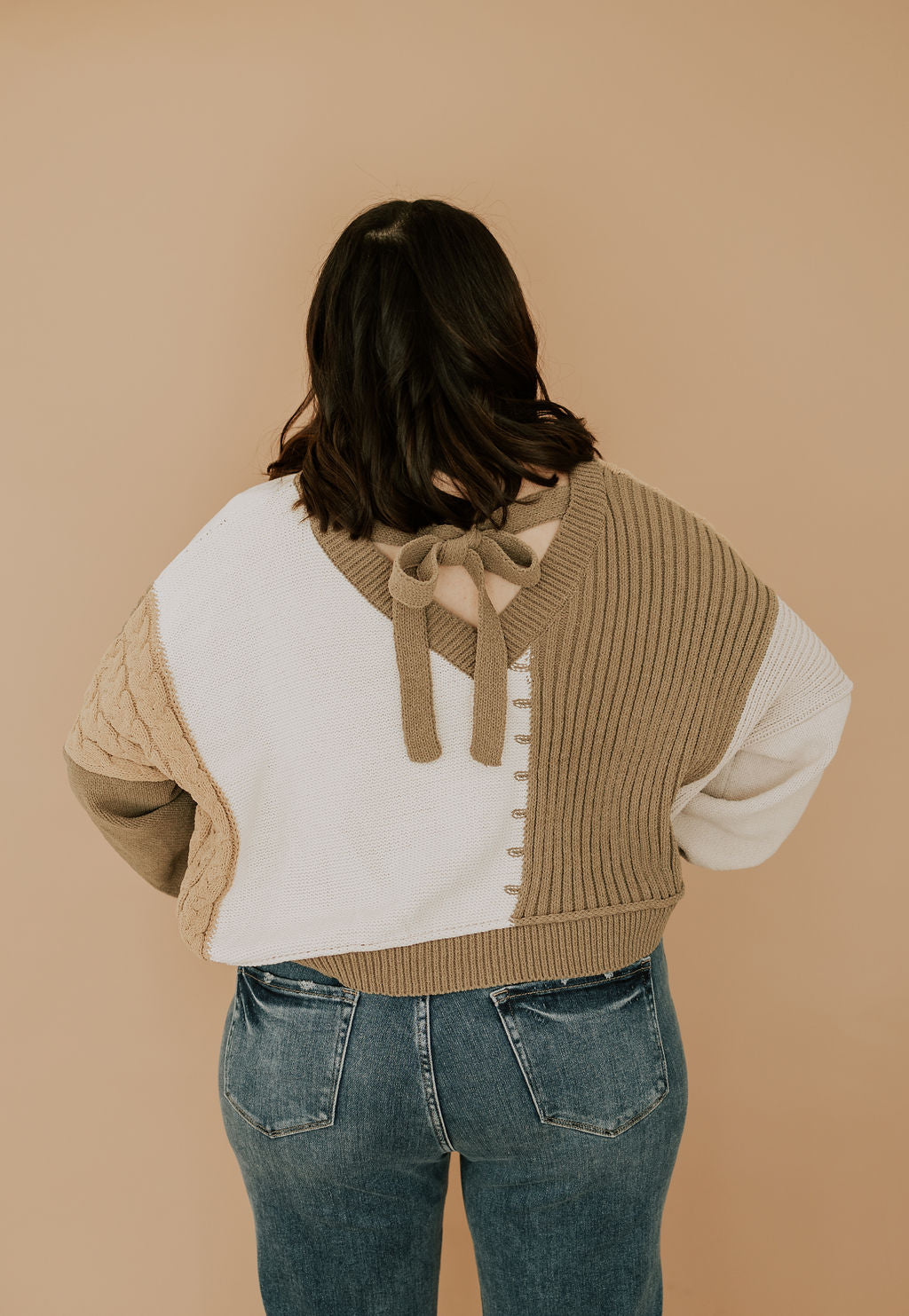PALE CLOVER PATCHWORK - SWEATER