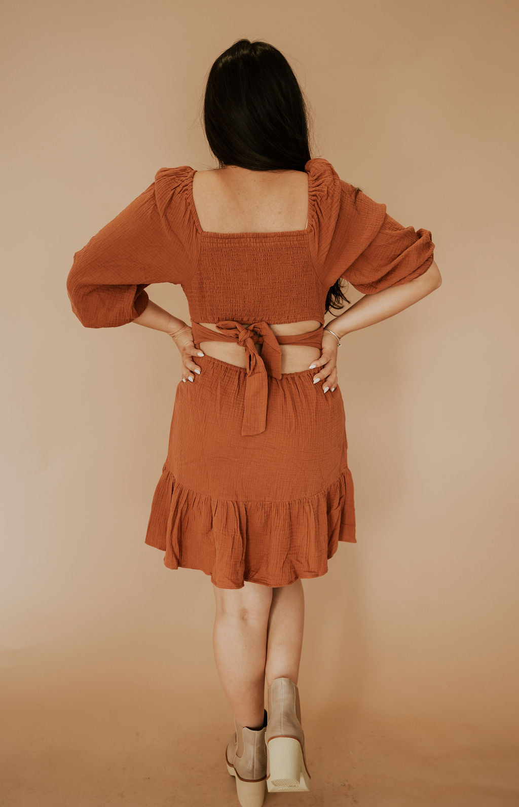 EMBER TIE MINI DRESS - FINAL SALE