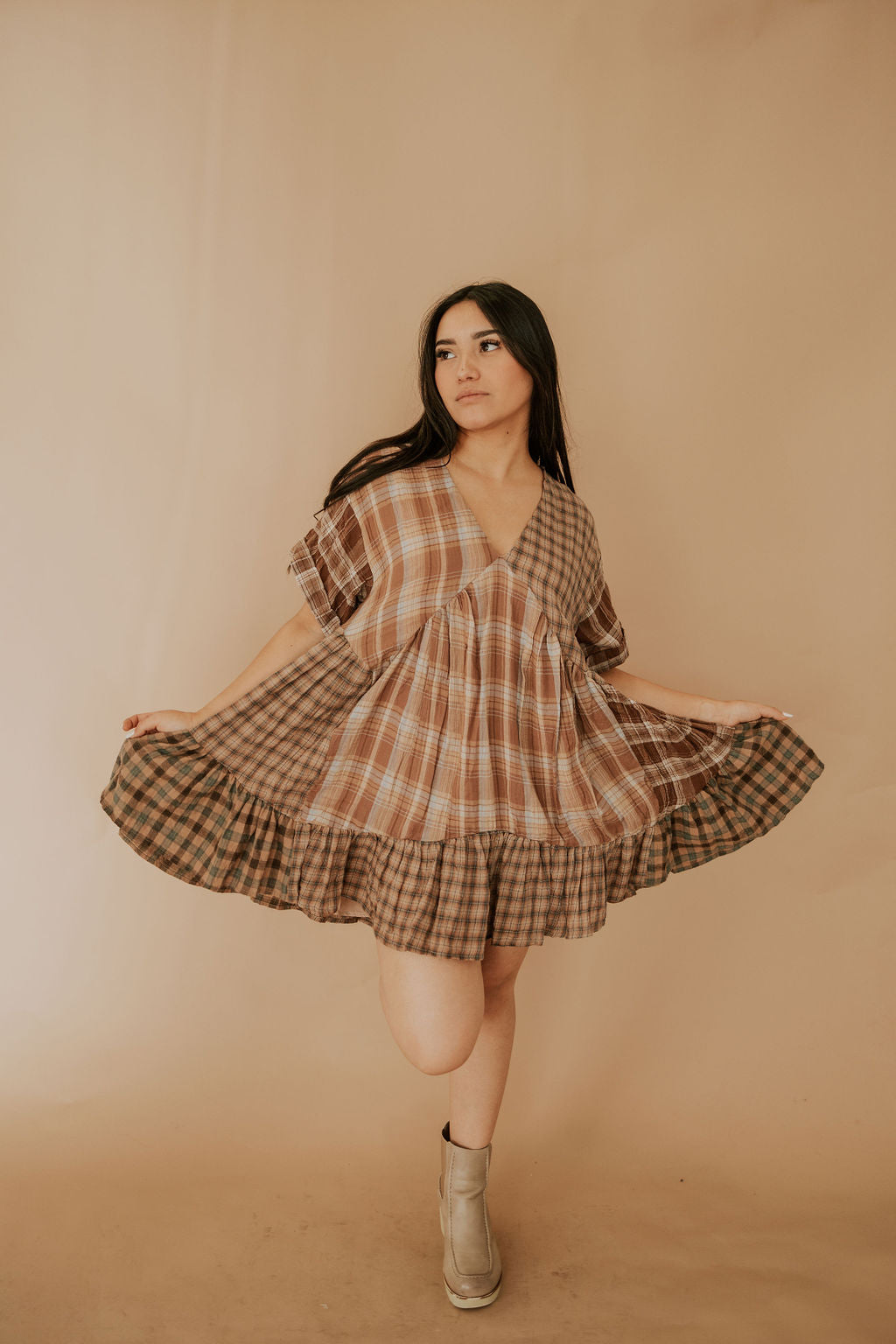 CEDAR PLAID - MINI DRESS