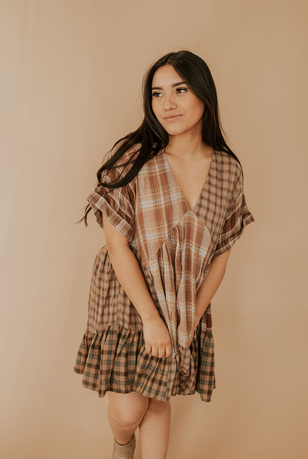 CEDAR PLAID - MINI DRESS