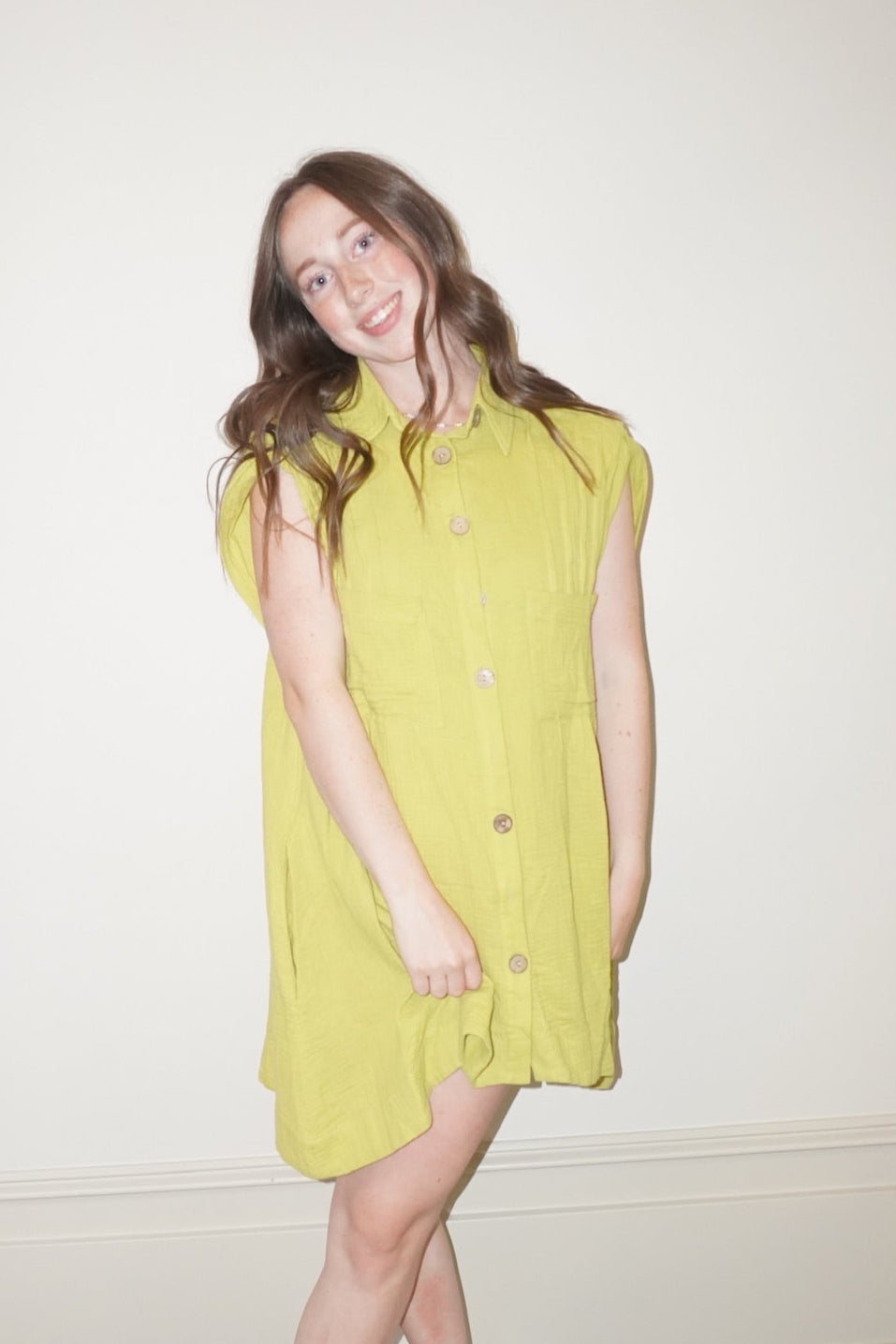 THE WRENLY - MINI DRESS (PISTACHIO)