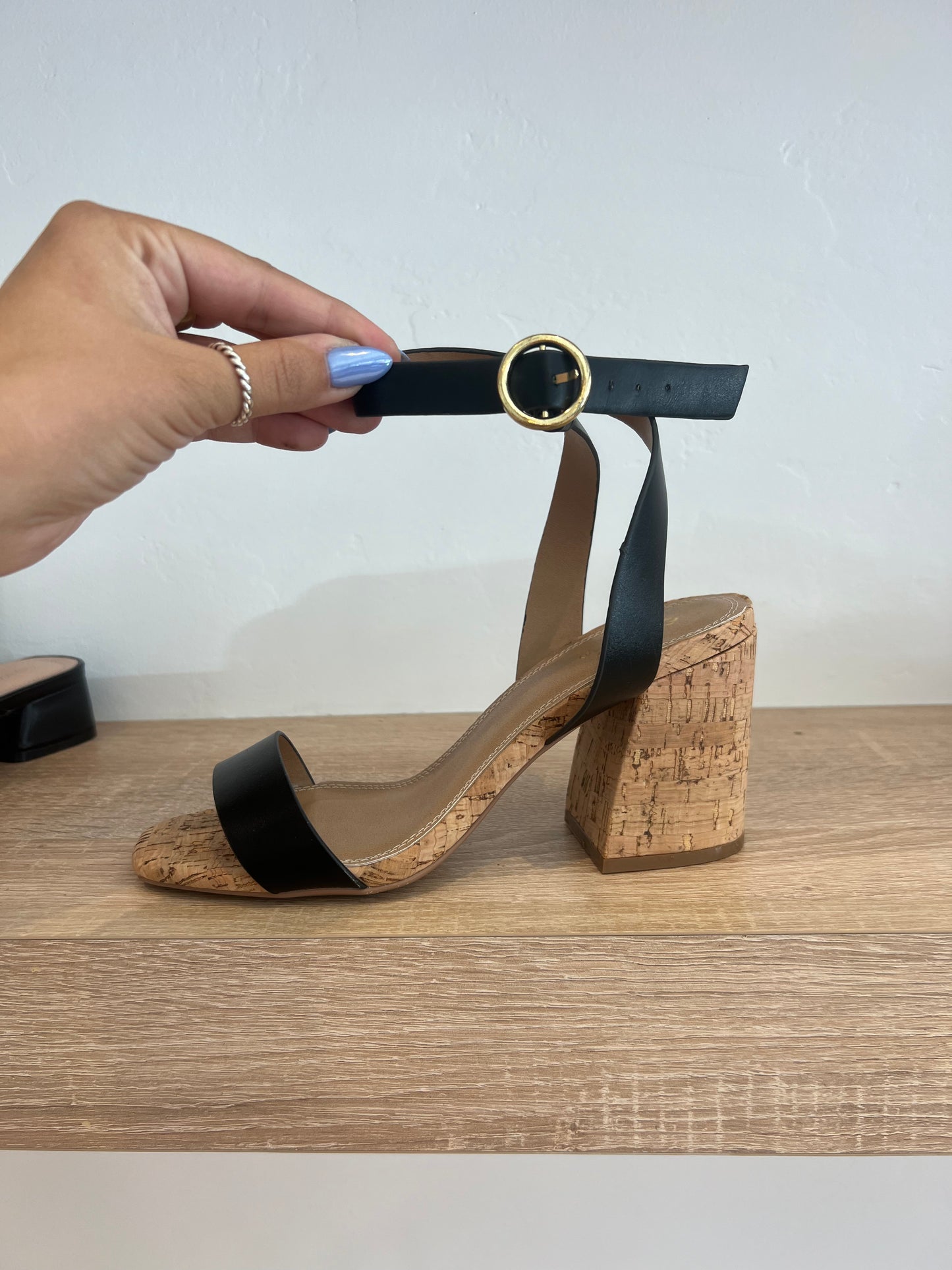 EVIE BLACK CORK SANDALS - FINAL SALE